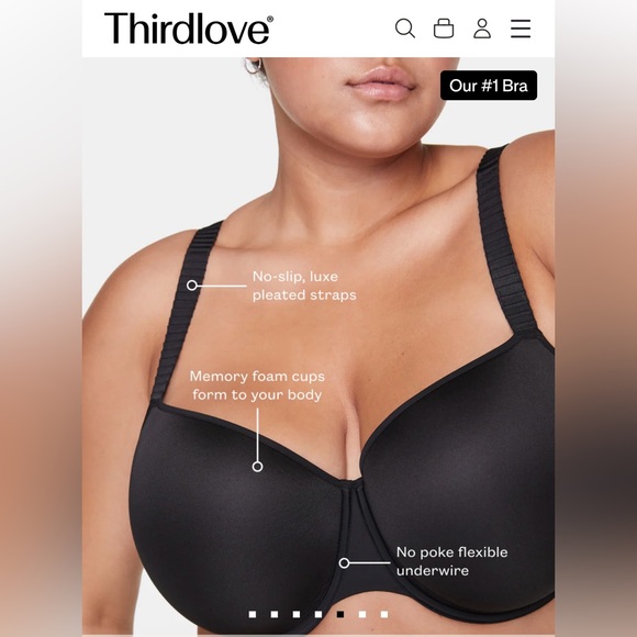 ThirdLove Classic T-Shirt Women's Bra Black Size 34D NWT - Picture 2 of 6